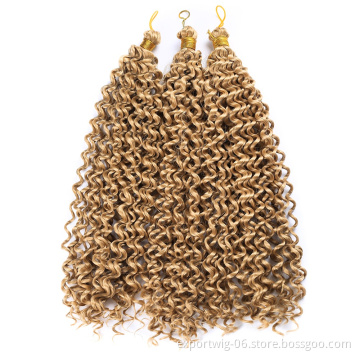 wholesale water curls wave crochet synthetic hair bundles extension in stock water deep crochet hair attachment
